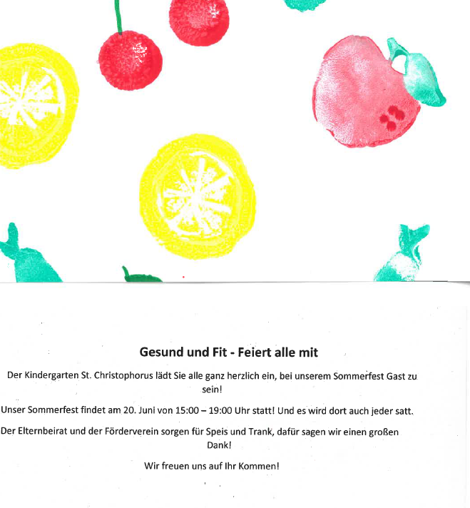 Einladung zum Sommerfest